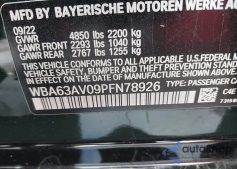 2023 BMW 430I Gran Coupe из США, поврежденный, VIN WBA63AV09PFN78926